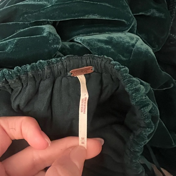 Free People Green Velvet Dress with pockets - Picture 3 of 3